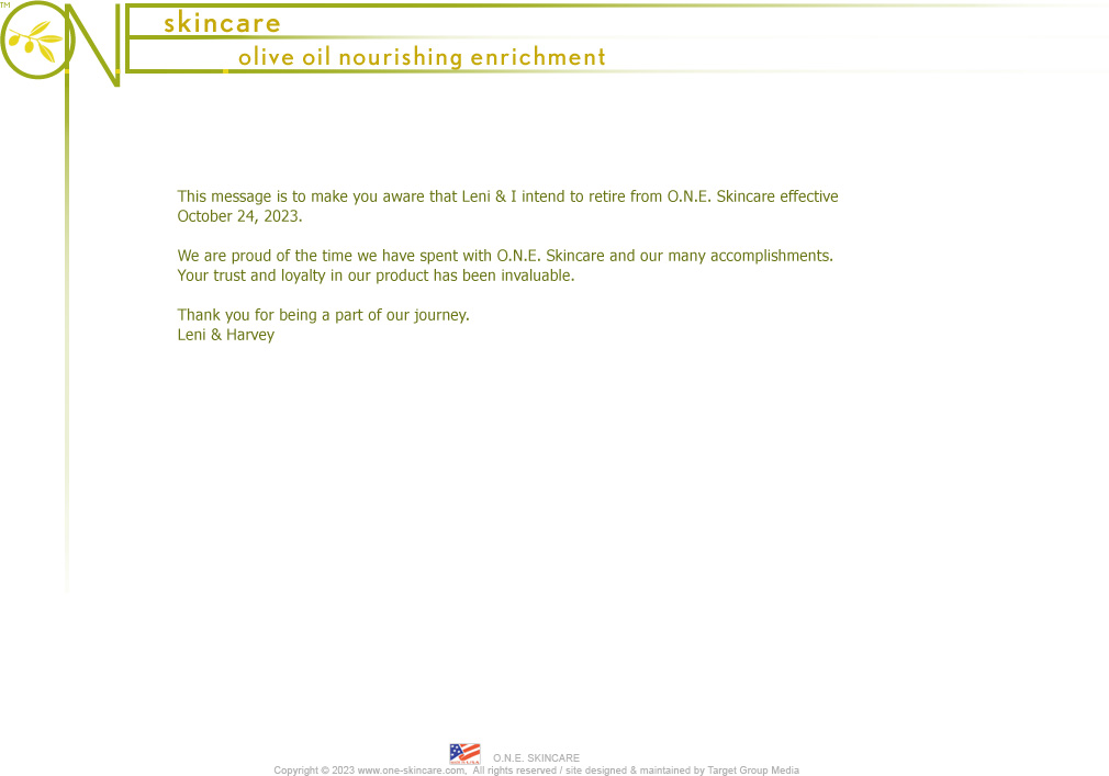 O.N.E. Skincare Closing